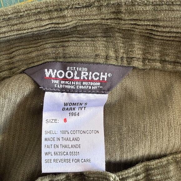Vintage Woolrich High Rise Corduroy Trouser Pants Dark Ivy Green Women's sz 6 - Picture 3 of 6
